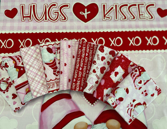 Gnomie Love by Shelly Comisky Fat Quarter Bundle of 9 Prints (Panel NOT Included) Cotton Woven