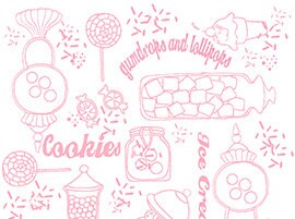 Gumdrops and Lollipops Pink Coordinate Cotton Woven Fabric