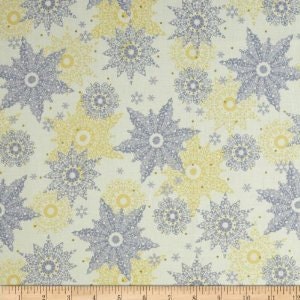 Celebrate the Seasons Snowflakes w/Metallic Accents 23268E Cotton Woven Fabric