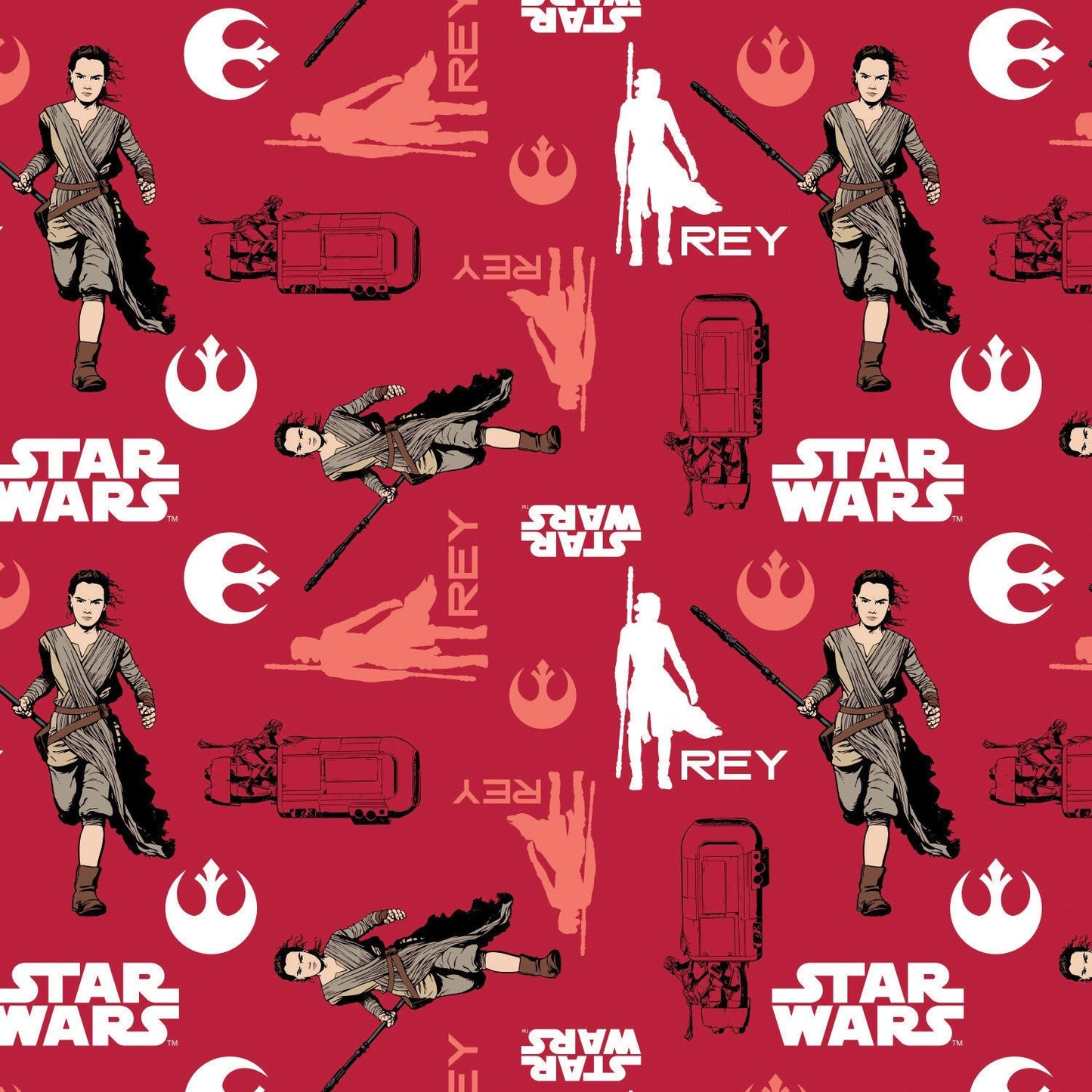Star Wars, The Force Awakens Ruby Cotton Woven Fabric 7360104  03