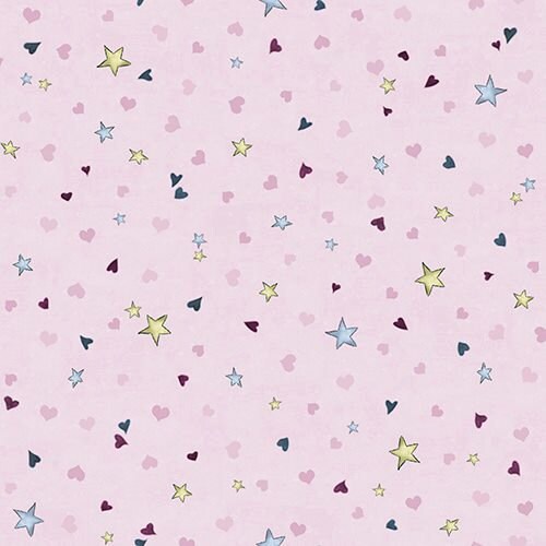 Santoro's Gorjuss Rainbow Dream Tiny Stars and Hearts Light Plum 24204-L Cotton Woven Fabric