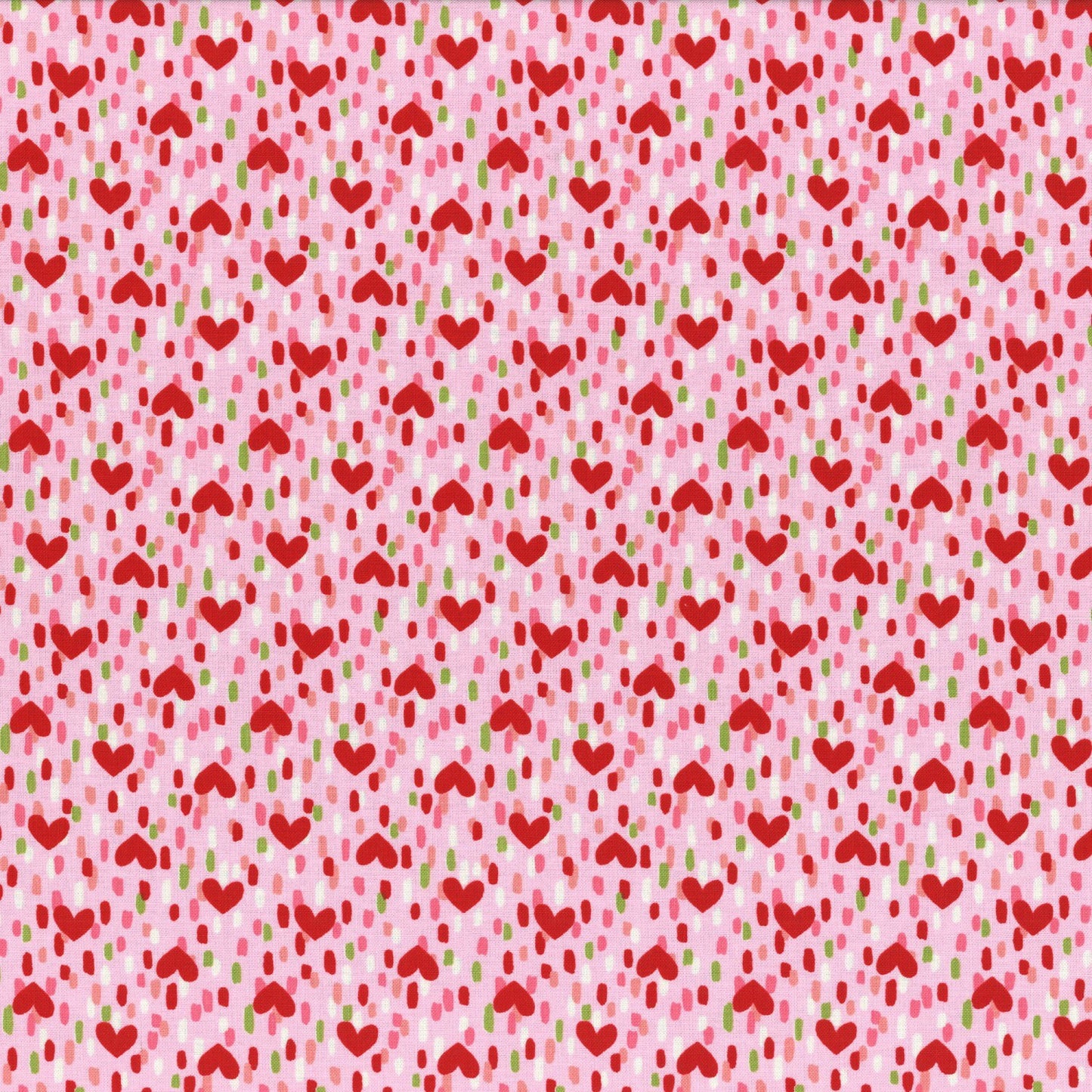 Radiant Girl by Koko Seki Pink Hearts Geo Cotton Woven