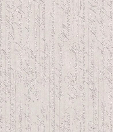 Santoro's Gorjuss Mirabelle La Vie En Rose Cameo Script  Light Gray 24263K Cotton Woven Fabric
