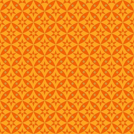 Celestial Sol Orange Geo Star Blender 24380-0 Cotton Woven Fabric