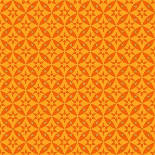 Celestial Sol Orange Geo Star Blender 24380-0 Cotton Woven Fabric