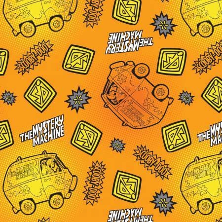 Scooby Doo Orange Dots and Icons Cotton Woven Fabric 23700104 2