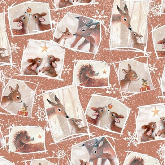 Woodland Wonders Tossed Patch Cinnamon 24523-C Cotton Woven Fabric