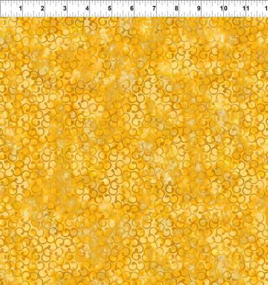 Sunshine by Jason Yenter Ironwork Yellow 8ss-1 Cotton Woven Fabric