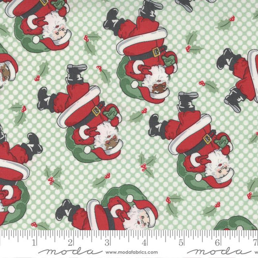 Holly Jolly by Urban Chiks Jolly Santa Dot Mint 31180-13 Cotton Woven Fabric