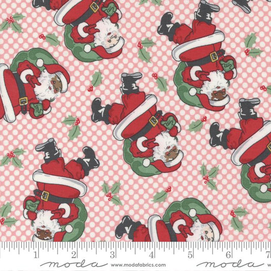 Holly Jolly by Urban Chiks Jolly Santa Dot Pink 31180-15 Cotton Woven Fabric