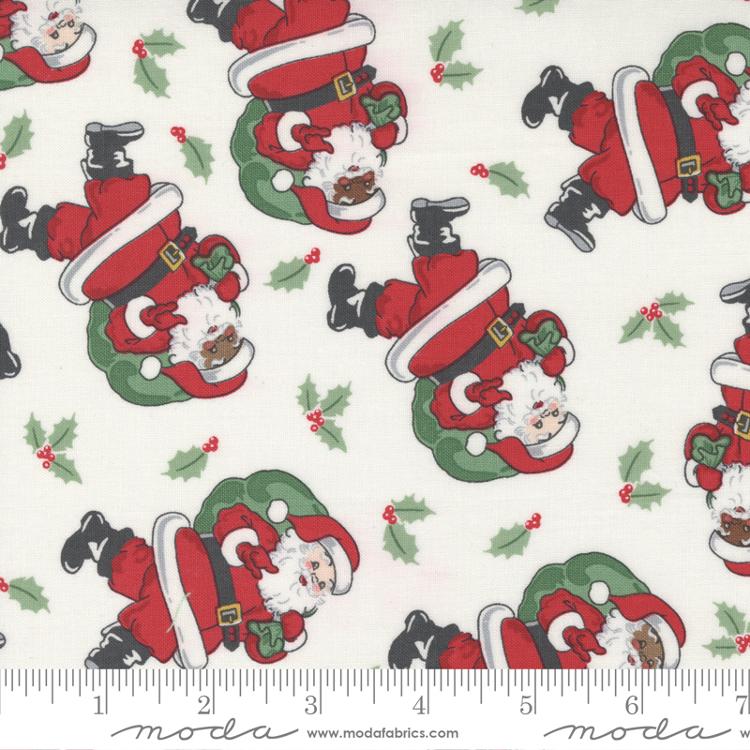 Holly Jolly by Urban Chiks Jolly Santa Dot White    31180-11 Cotton Woven Fabric