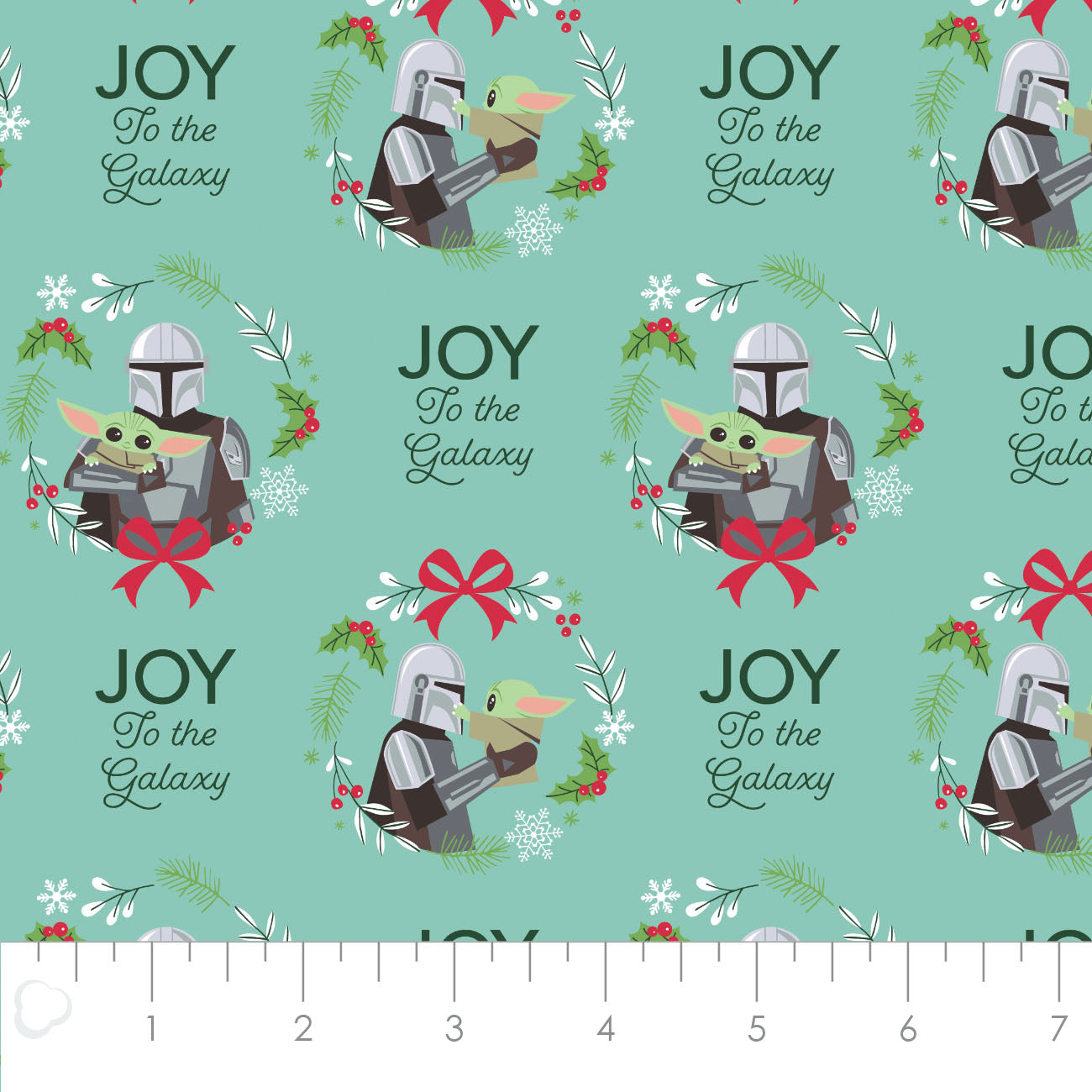 Licensed Character Winter Holiday III Joy to the Galaxy Aqua    73800373-02 Cotton Woven Fabric