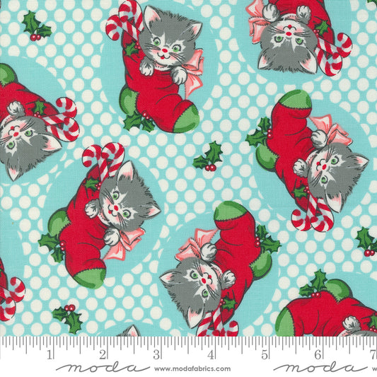 PREORDER ITEM - EXPECTED MAY 2024: Kitty Christmas by Urban Chiks Kitty Christmas Icicle    31200.16 Cotton Woven Fabric