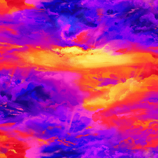 Midnight Run by Chong-A Hwang Large Sunset Sky Multi CD1431-MULTI Cotton Woven Fabric