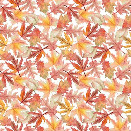 Night Owls by Kathleen Francour Leaf Orange    6988-33 Cotton Woven Fabric