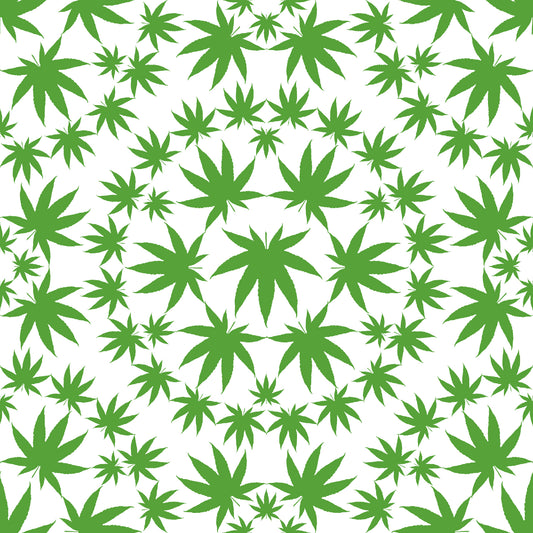 Herban Sprawl Too Leaves Small White 2065-01 Cotton Woven Fabric