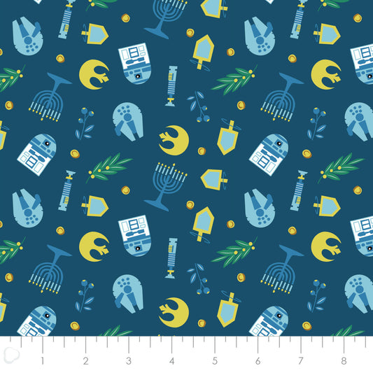 Licensed Character Winter Holiday IV Light of the Galaxy Navy 73011388-04 Cotton Woven Fabric
