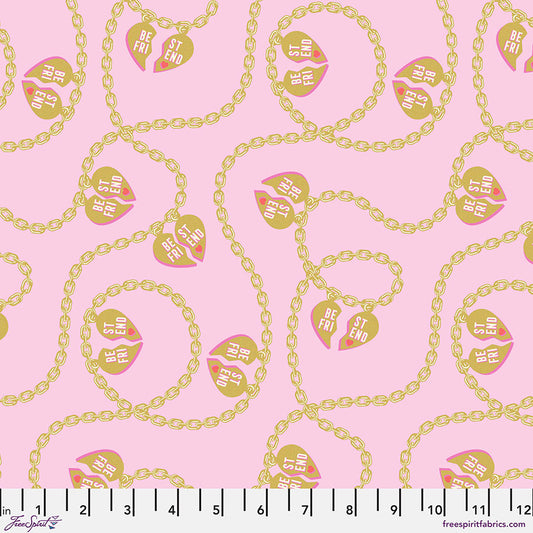 Besties by Tula Pink Lil Charmer Blossom Metallic    PWTP219.BLOSSOM Cotton Woven Fabric