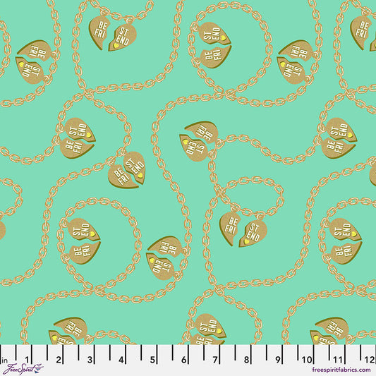 Besties by Tula Pink Lil Charmer Meadow Metallic    PWTP219.MEADOW Cotton Woven Fabric