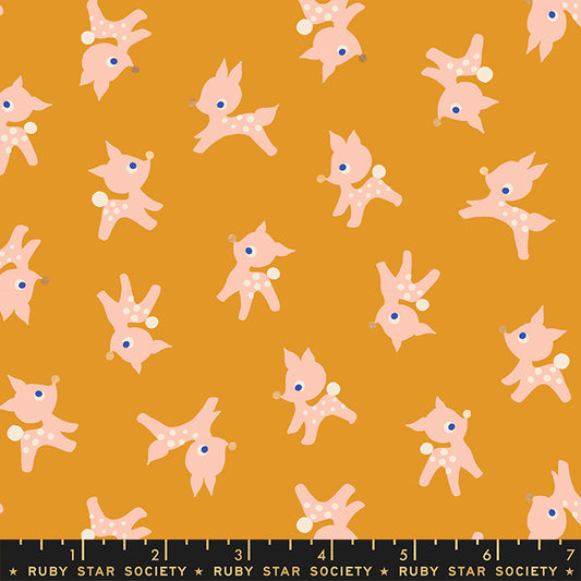 Jolly Darlings by Ruby Star Society Little Deer Metallic Honey    RS5085-11M Cotton Woven Fabric
