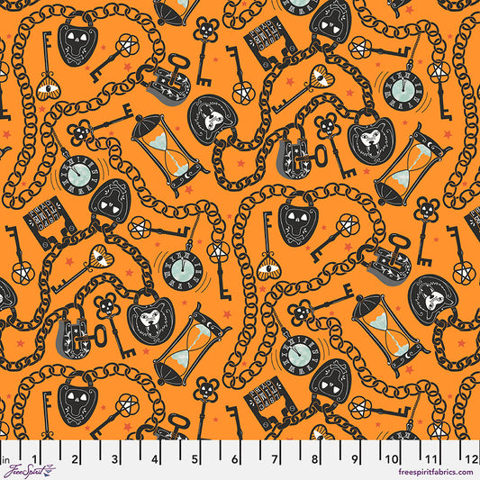 Spellbound by Maude Asbury Locked in Time Orange    PWMA036.XORANGE Cotton Woven Fabric