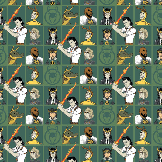 Licensed Marvel Studios Loki Nexus Event Green 13320107-01 Cotton Woven Fabric