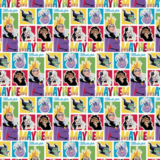 Licensed Disney Villains Mayhem Made for Mayhem 85130803-1 Cotton Woven Fabric