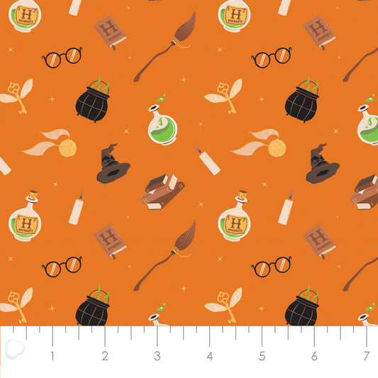 Licensed Character Halloween III Magical Tools Orange 23800795-01 Cotton Woven Fabric
