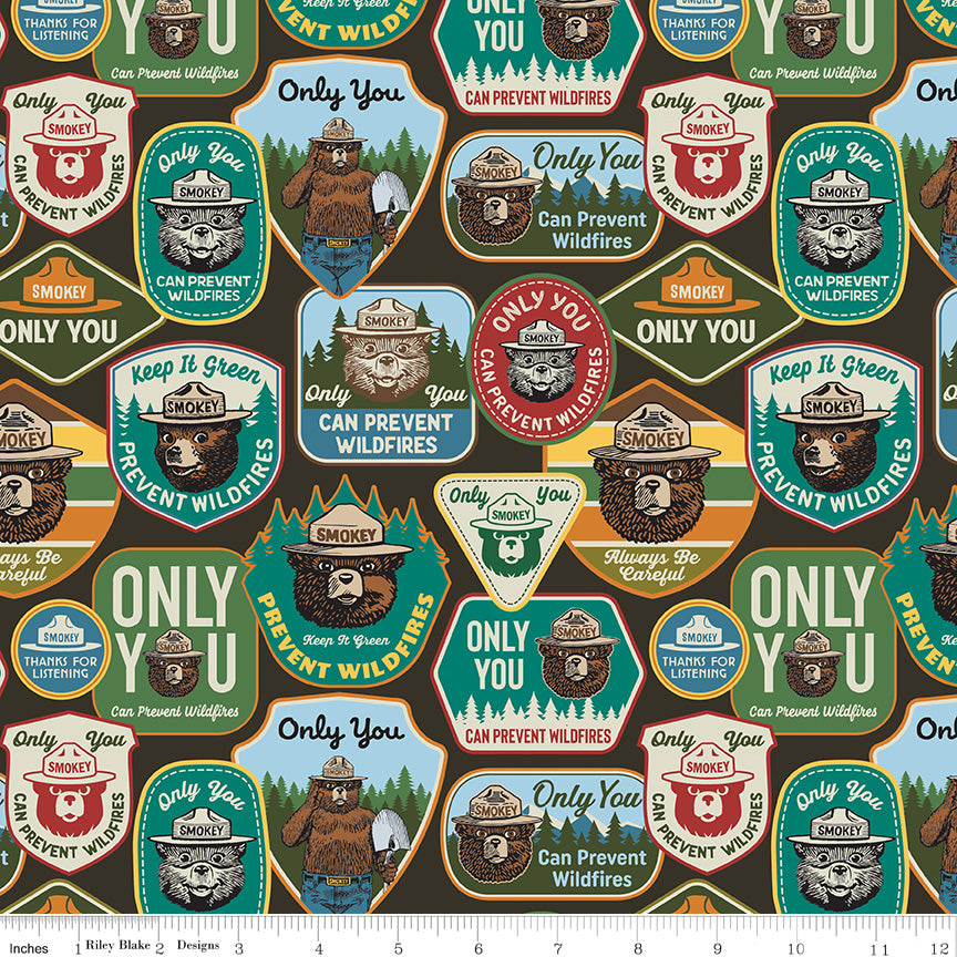 Only You Licensed Smokey Bear Main Bark    C14640-BARK Cotton Woven Fabric