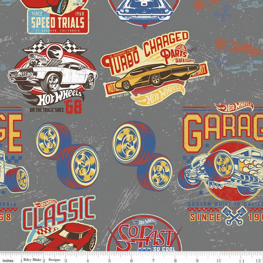 Licensed Hot Wheels Classic Main Cast Iron     C11480-CASTIRON Cotton Woven Fabric