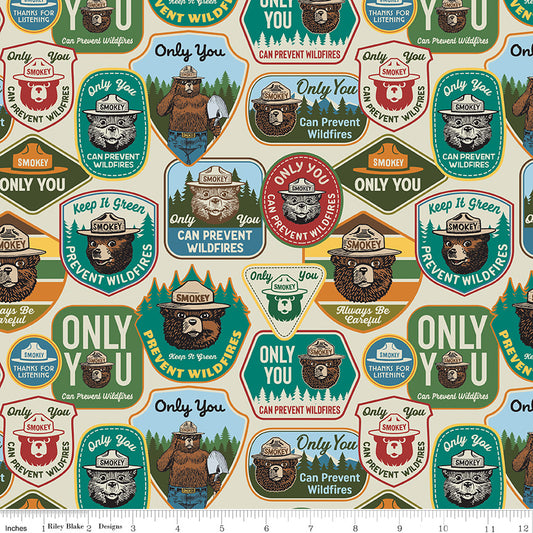 New Arrival: Only You Licensed Smokey Bear Main Cream    C14640-CREAM Cotton Woven Fabric
