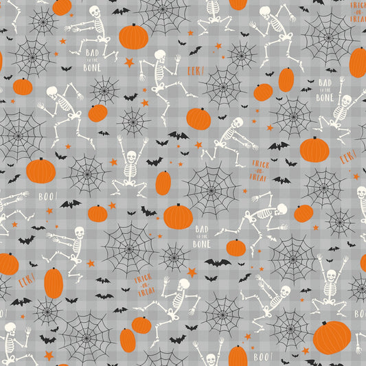 Bad to the Bone by My Minds Eye Main Gray    C11920R-GRAY Cotton Woven Fabric