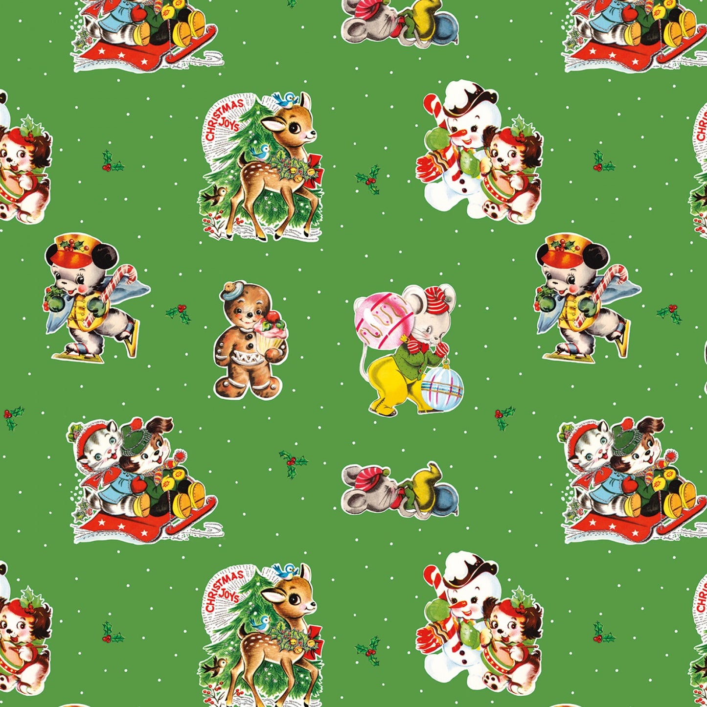 Christmas Joy by Cottage Mama Main Green    C12250R-GREEN Cotton Woven Fabric