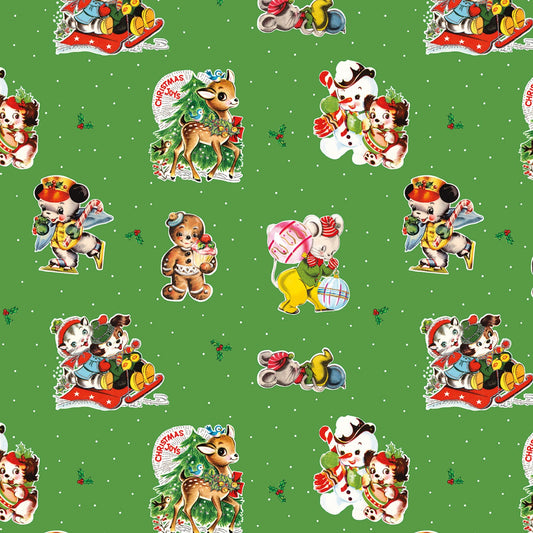 Christmas Joy by Cottage Mama Main Green C12250R-GREEN Cotton Woven Fabric