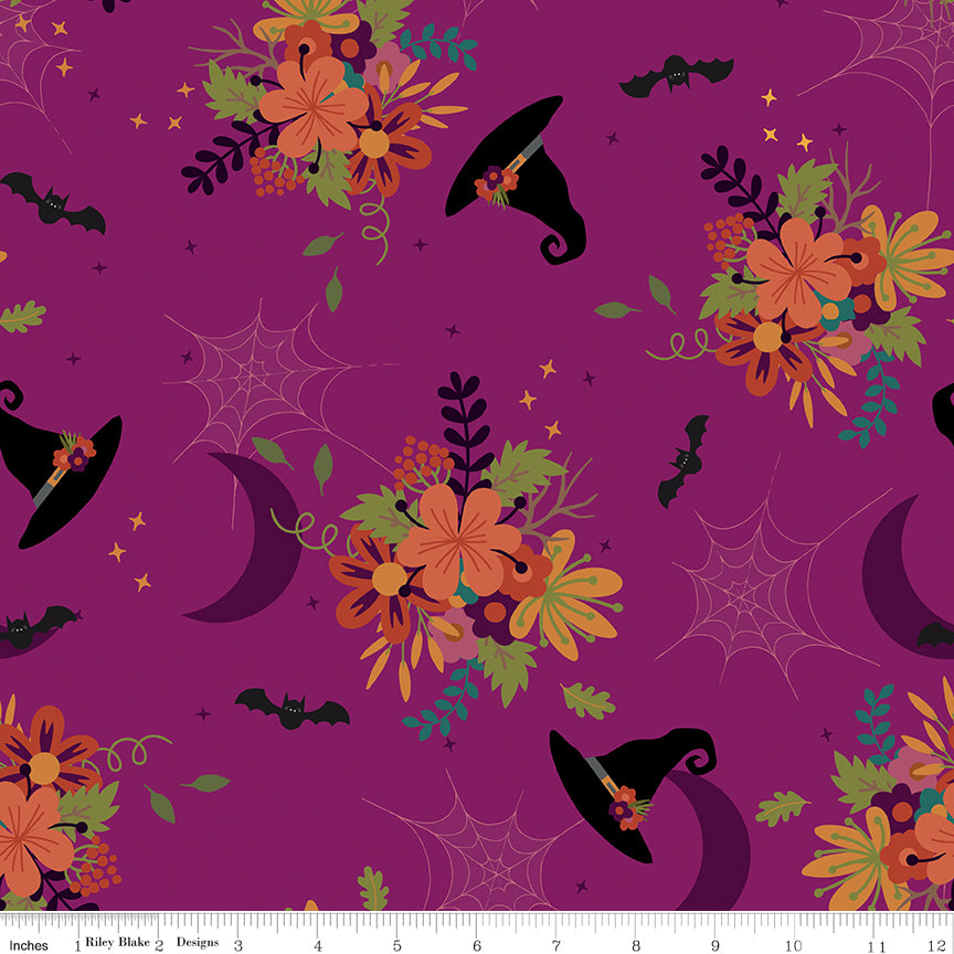 Little Witch by Jennifer Long Main Magenta    C14560-MAGENTA Cotton Woven Fabric