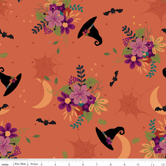 New Arrival:Little Witch by Jennifer Long Main Pumpkin    C14560-PUMPKIN Cotton Woven Fabric