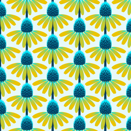 Love Always, AM 2 Echinacea Maize PWAH075.MAIZE Cotton Woven Fabric