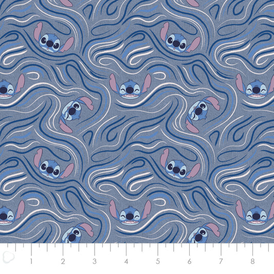 Licensed Disney Stitch Blogger Making Waves Navy 85240405-02 Cotton Woven Fabric