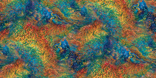 Power Of The Elements Digital by Josephine Wall Marbled Texture 19183-MLT-CTN-D Cotton Woven Fabric