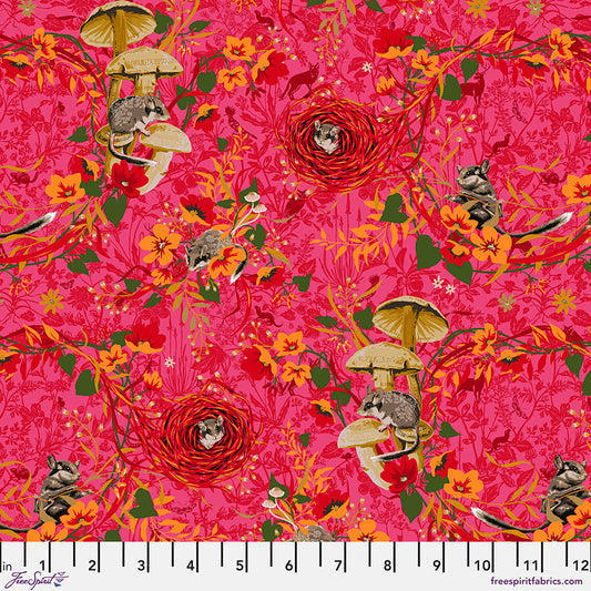 Land Art 2 by Odile Bailloeul Masked Bandits PWOB061.ROSE Cotton Woven Fabric