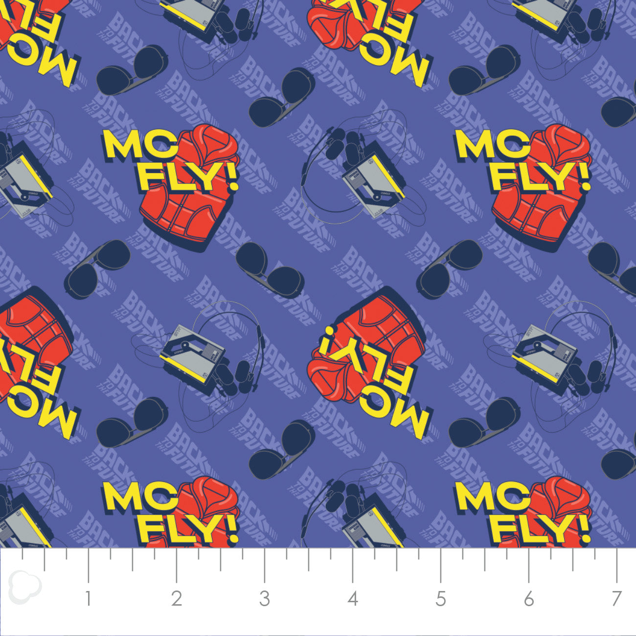 Licensed Back to the Future McFly Purple 96330106-03 Cotton Woven Fabric