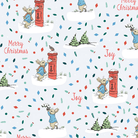 Peter Rabbit The Most Wonderful Time of the Year Merry Christmas Digital 2906C-02 Cotton Woven Fabric