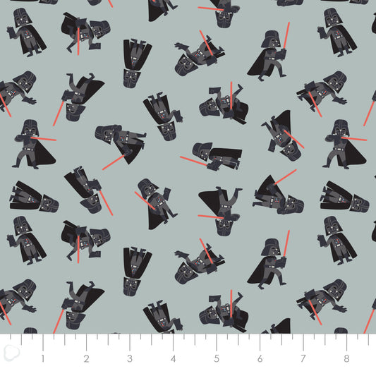 Licensed Star Wars Vader Spotlight MId-Century Vader Toss Grey 73011413-03 Cotton Woven Fabric