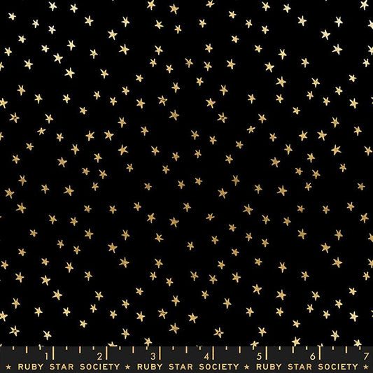Starry by Alexia Marcelle Abegg of Ruby Star Society Mini Black and Gold    RS4110-27 Cotton Woven Fabric
