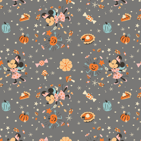 New Arrival: Licensed Disney Mickey & Friends Halloween Collection Minnie Magic Grey    85271093-01 Cotton Woven Fabric