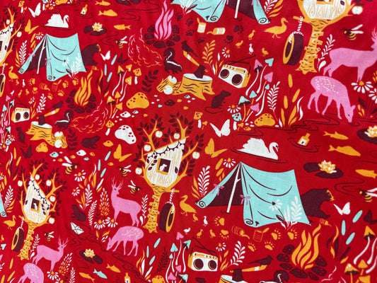 Moonshine by Tula Pink Forest Frivolity     PWTP054.STRAWBERRY Cotton Woven Fabric