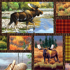 Magnificent Moose by Cynthie Fisher Moose Patches    29242X Cotton Woven Fabric