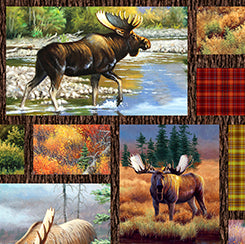 Magnificent Moose by Cynthie Fisher Moose Patches 29242X Cotton Woven Fabric