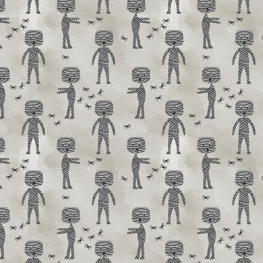Tricks & Treats Mummy Walk Grey 120-24268 Cotton Woven Fabric