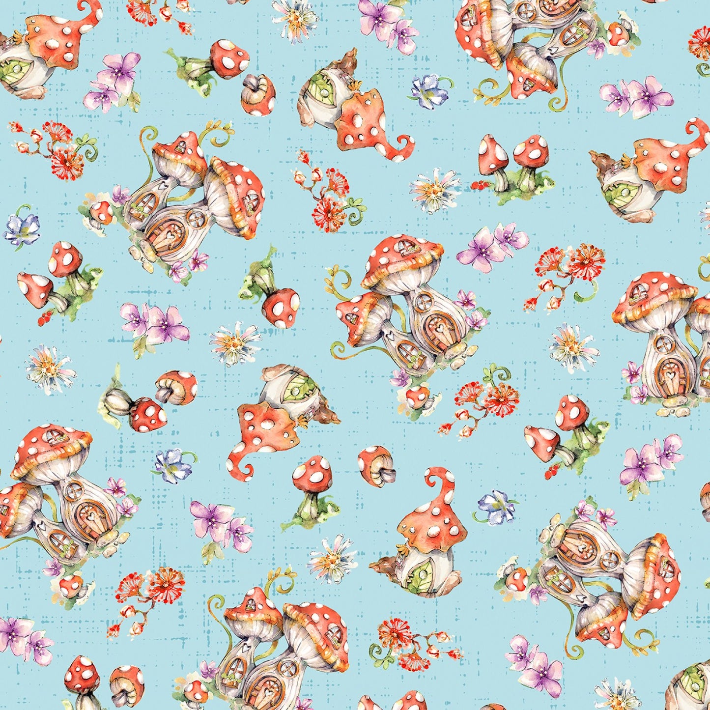 Fairy Garden by Sillier than Sally Designs Mushroom Toss    FAIG5157-B Cotton Woven Fabric